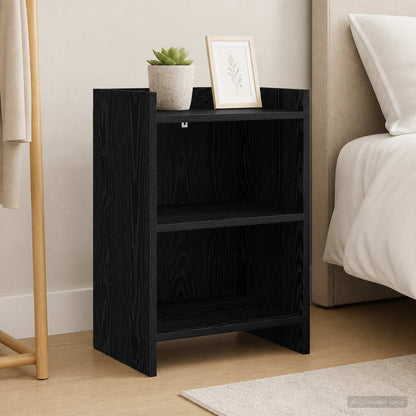 Bedside Tables 2 pcs Black Oak 40 x 30 x 60 cm Engineered Wood