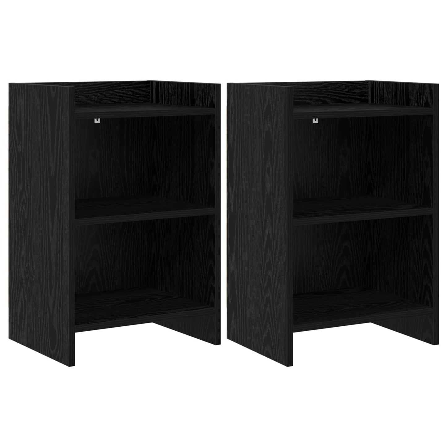 Bedside Tables 2 pcs Black Oak 40 x 30 x 60 cm Engineered Wood