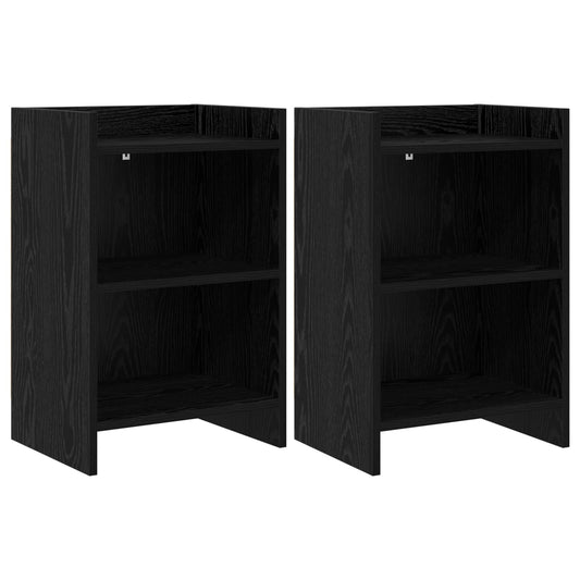 Bedside Tables 2 pcs Black Oak 40 x 30 x 60 cm Engineered Wood