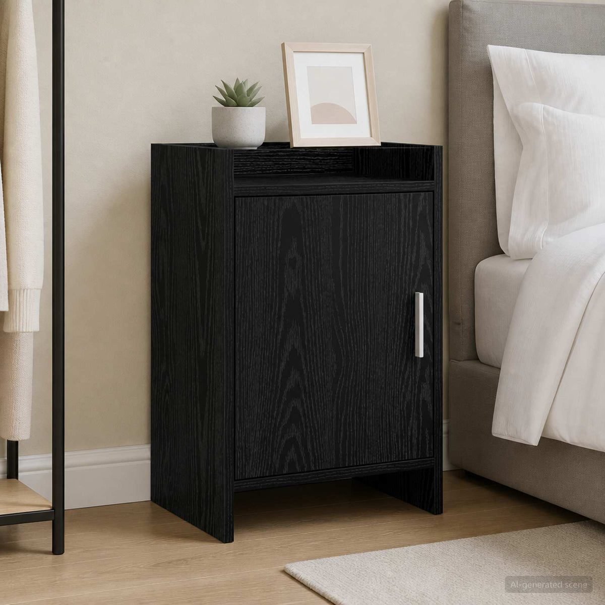 Bedside Tables 2 pcs Black Oak 40 x 30 x 60 cm Engineered Wood