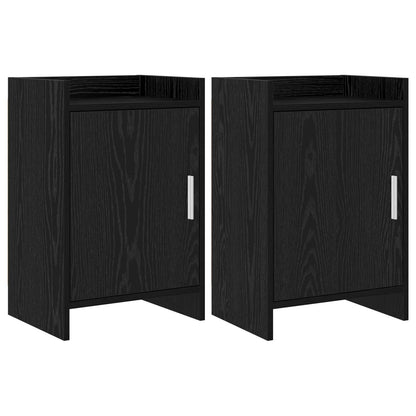 Bedside Tables 2 pcs Black Oak 40 x 30 x 60 cm Engineered Wood