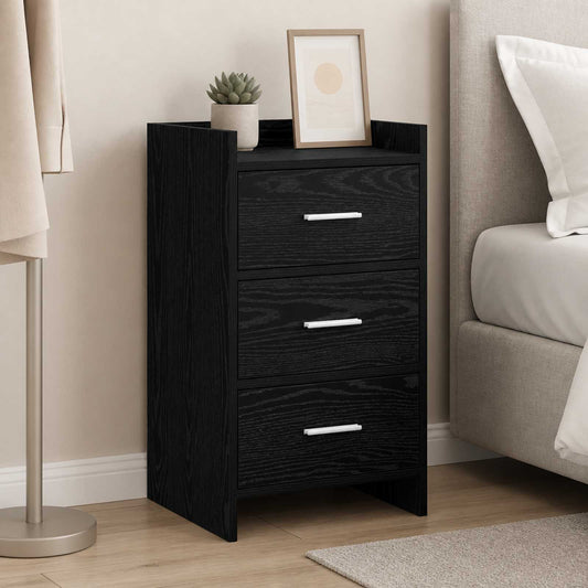 Bedside Tables Black Oak 40 x 36 x 70 cm Engineered Wood