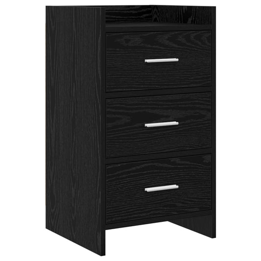 Bedside Tables Black Oak 40 x 36 x 70 cm Engineered Wood