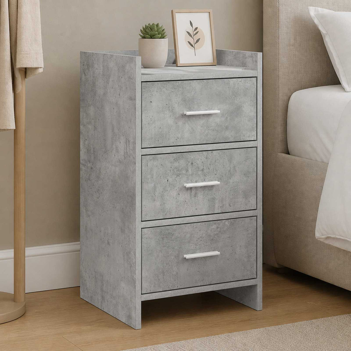 Bedside Tables Concrete Grey 40 x 36 x 70 cm Engineered Wood