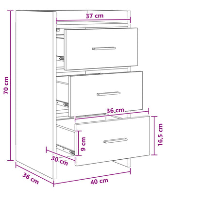 Bedside Tables Old Wood 40 x 36 x 70 cm Engineered Wood