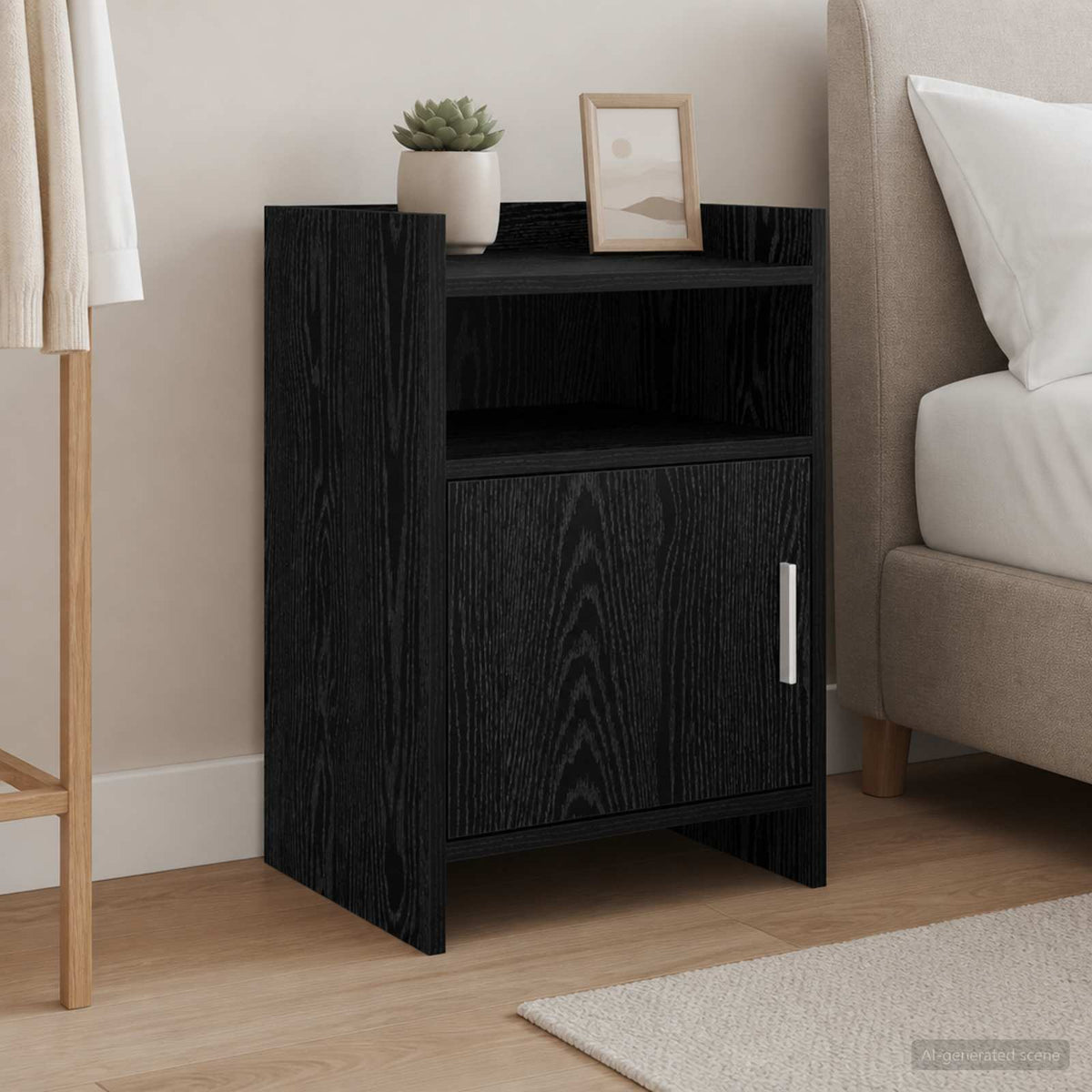 Bedside Tables 2 pcs Black Oak 40 x 36 x 60 cm Engineered Wood
