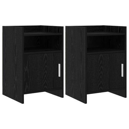 Bedside Tables 2 pcs Black Oak 40 x 36 x 60 cm Engineered Wood