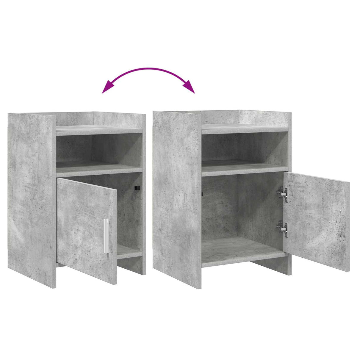 Bedside Tables 2 pcs Concrete Grey 40 x 36 x 60 cm