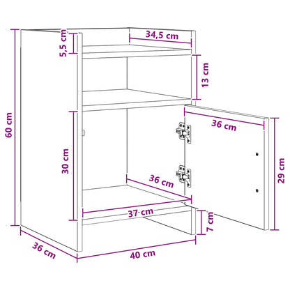 Bedside Tables 2 pcs Grey Sonoma 40 x 36 x 60 cm