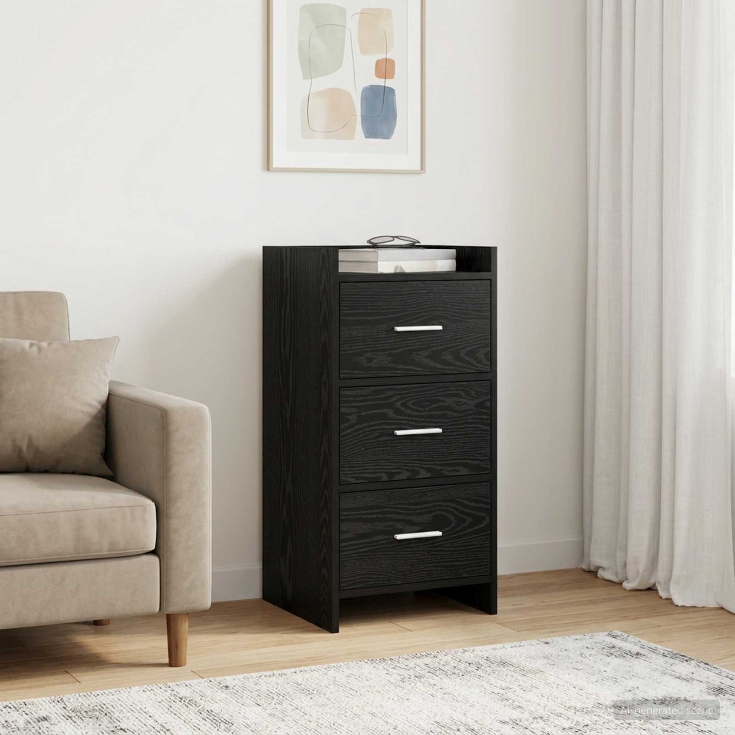 Sideboard Black Oak 40 x 36 x 80 cm Engineered Wood