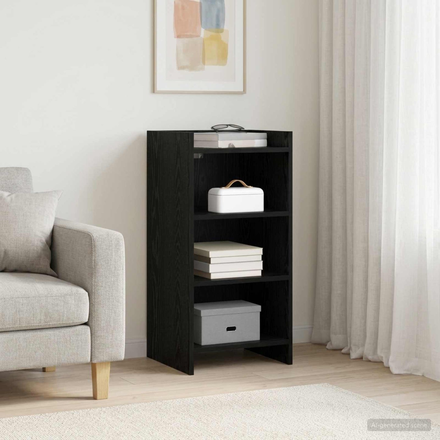 Sideboard Black Oak 40 x 36 x 80 cm Engineered Wood