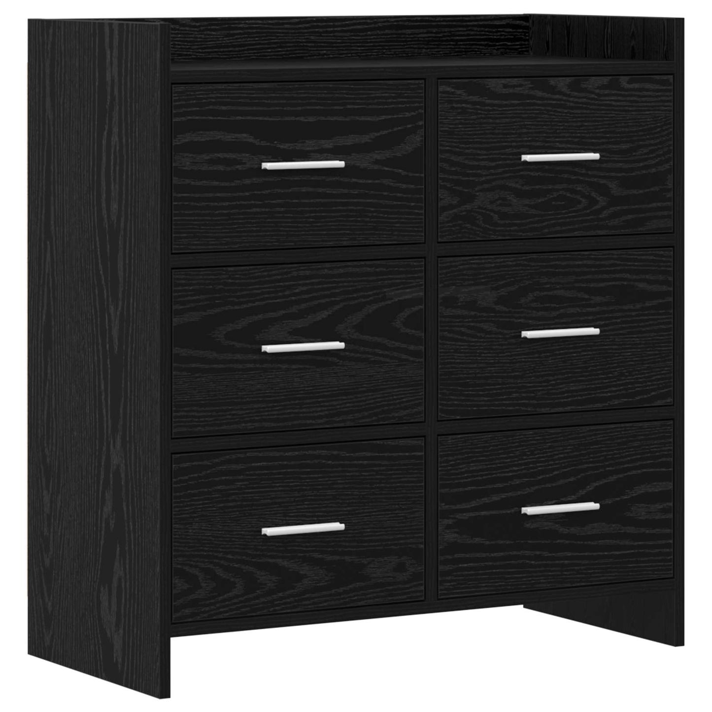 Sideboard Black Oak 75 x 33 x 80 cm Engineered Wood