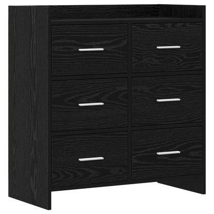 Sideboard Black Oak 75 x 33 x 80 cm Engineered Wood