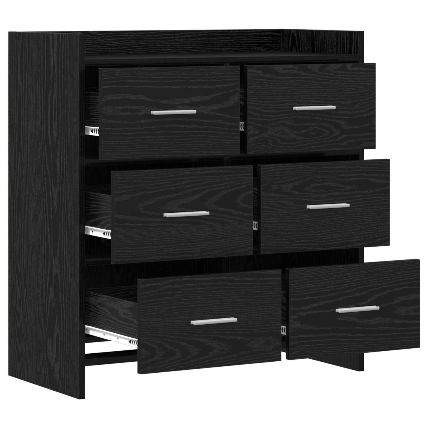 Sideboard Black Oak 75 x 33 x 80 cm Engineered Wood