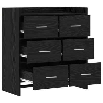 Sideboard Black Oak 75 x 33 x 80 cm Engineered Wood