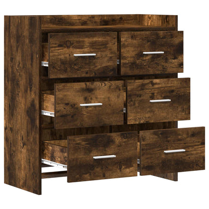 Sideboard Smoked Oak 75 x 33 x 80 cm Engineered Wood