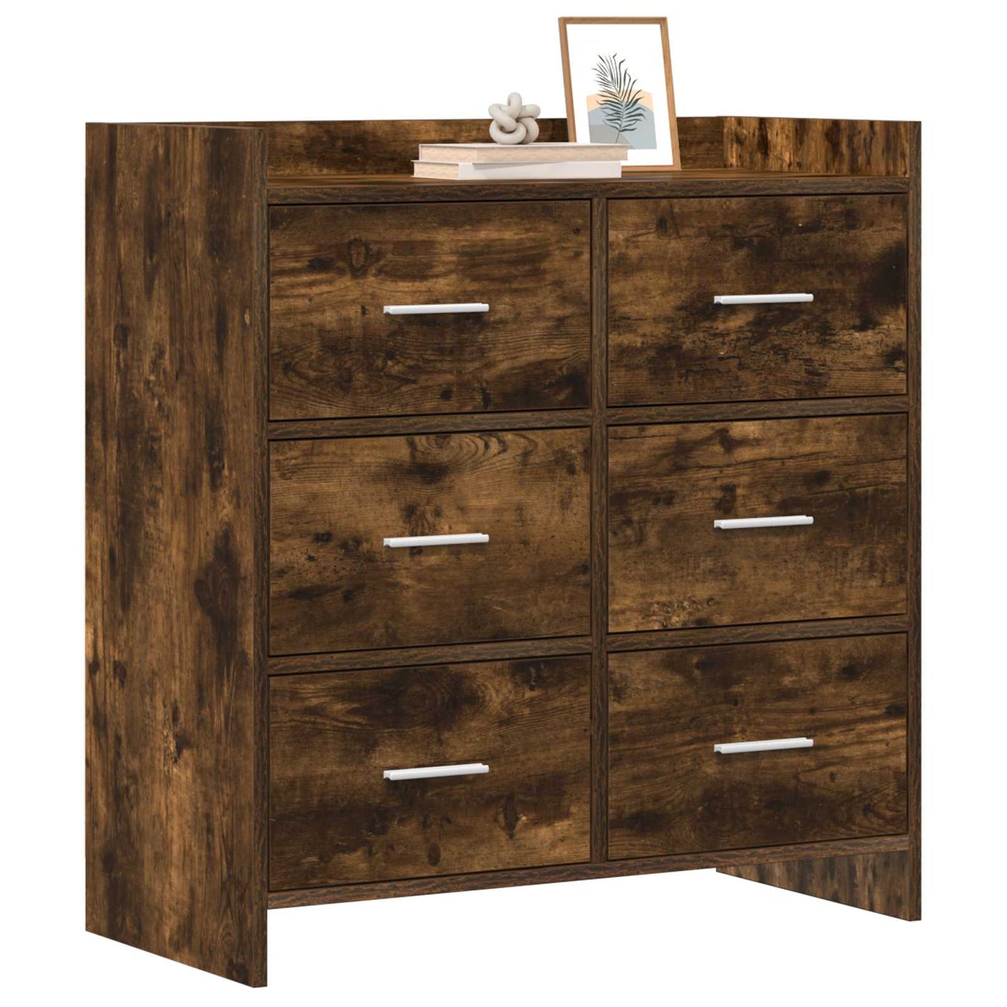 Sideboard Smoked Oak 75 x 33 x 80 cm Engineered Wood