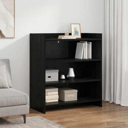 Sideboard Black Oak 75 x 36 x 80 cm Engineered Wood