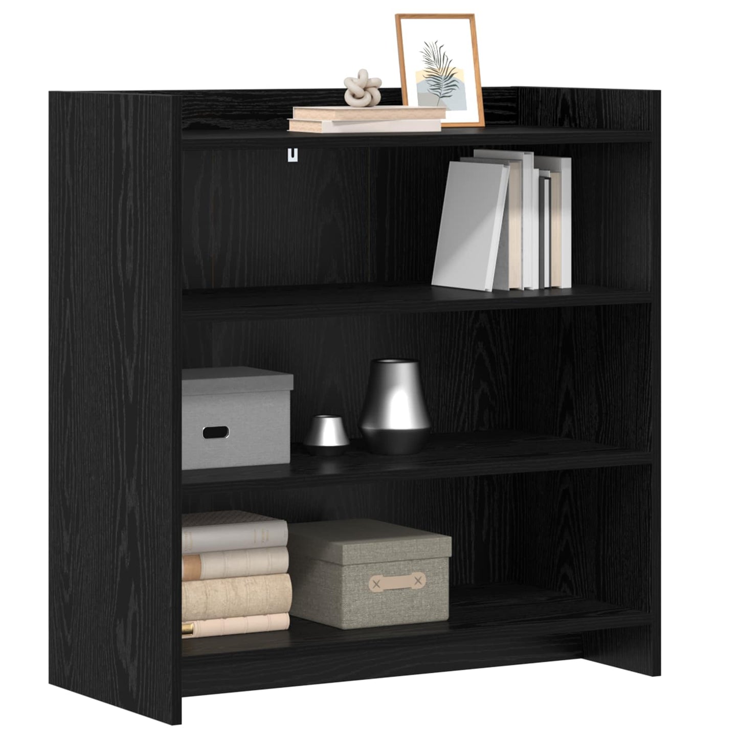 Sideboard Black Oak 75 x 36 x 80 cm Engineered Wood