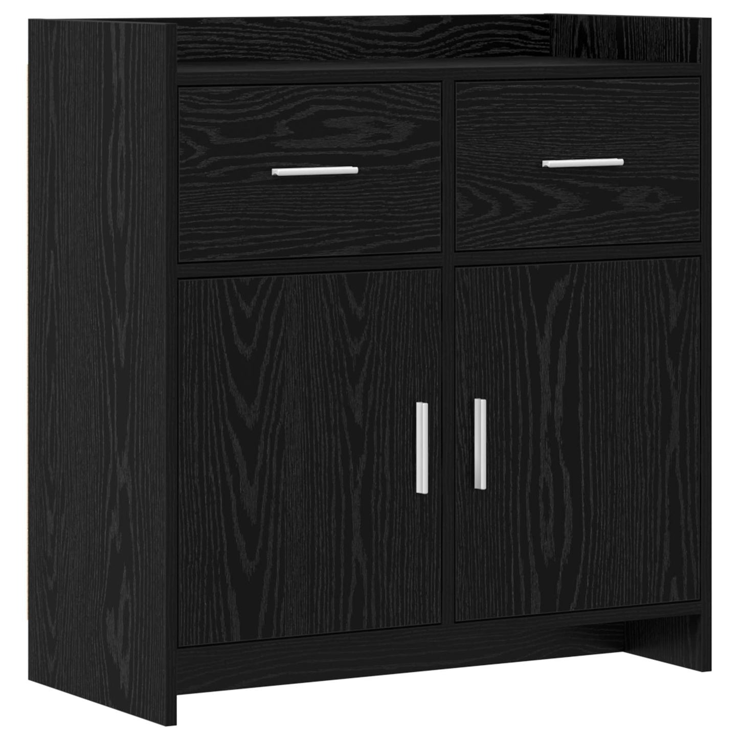 Sideboard Black Oak 75 x 36 x 80 cm Engineered Wood