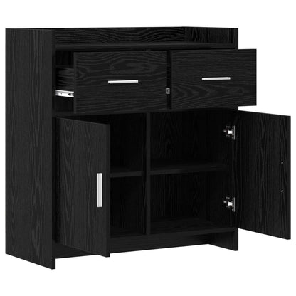 Sideboard Black Oak 75 x 36 x 80 cm Engineered Wood