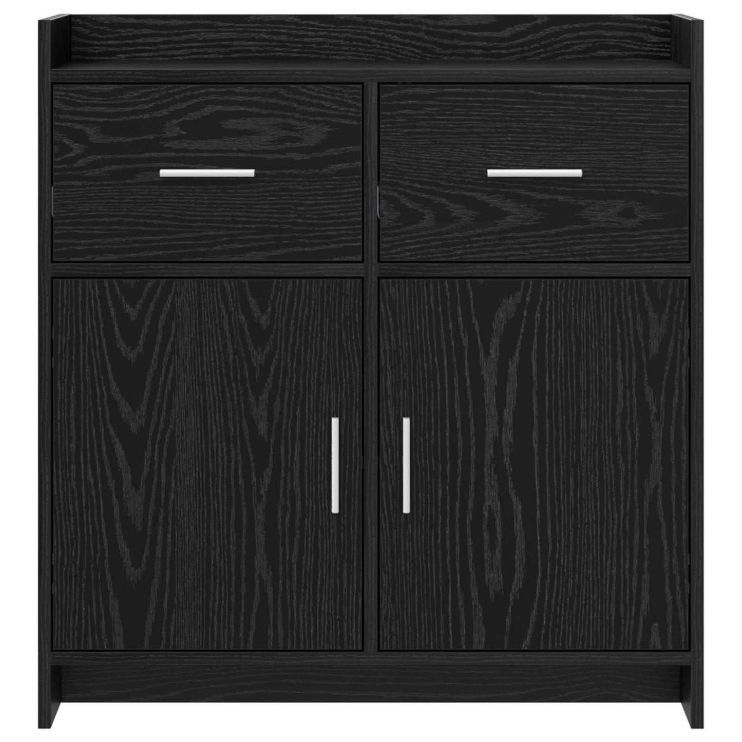 Sideboard Black Oak 75 x 36 x 80 cm Engineered Wood