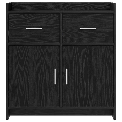 Sideboard Black Oak 75 x 36 x 80 cm Engineered Wood
