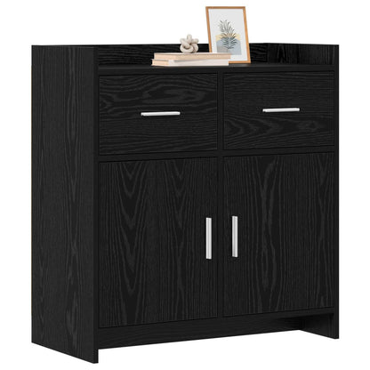 Sideboard Black Oak 75 x 36 x 80 cm Engineered Wood