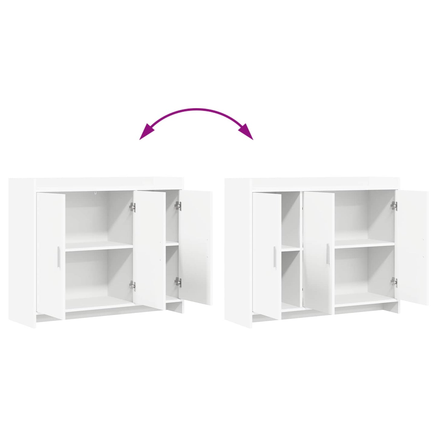 Sideboard White 98.5 x 33 x 80 cm Engineered Wood