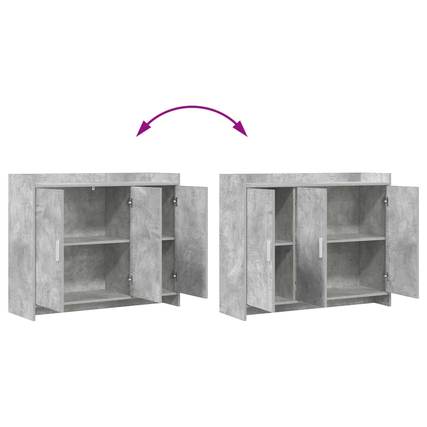 Sideboard Concrete Grey 98.5 x 33 x 80 cm Engineered Wood