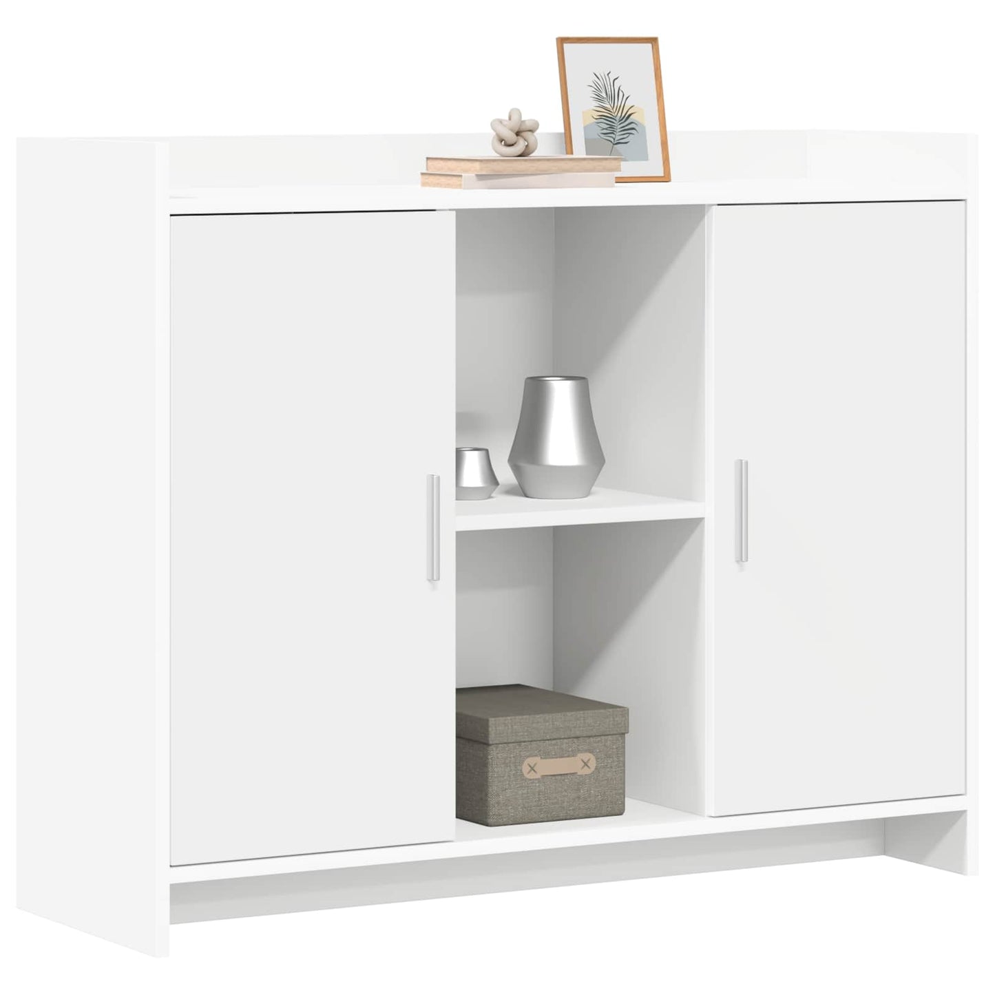 Sideboard White 98.5 x 33 x 80 cm Engineered Wood