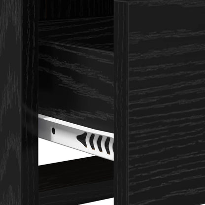 TV Cabinet 71.5 x 33 x 47 cm Black Oak Engineered Wood