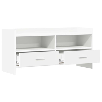 TV Cabinet 100 x 33 x 47 cm White Engineered Wood