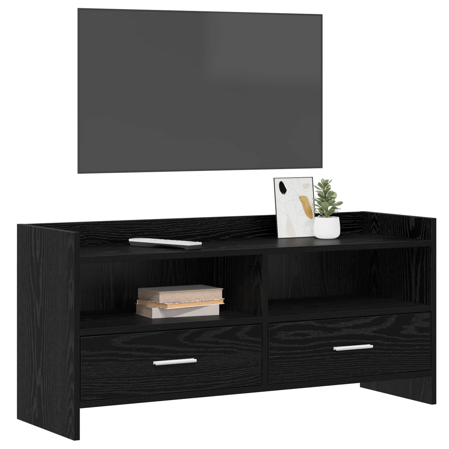TV Cabinet 100 x 33 x 47 cm Black Oak Engineered Wood
