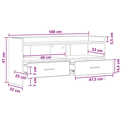 TV Cabinet 100 x 33 x 47 cm Artisan Oak Engineered Wood