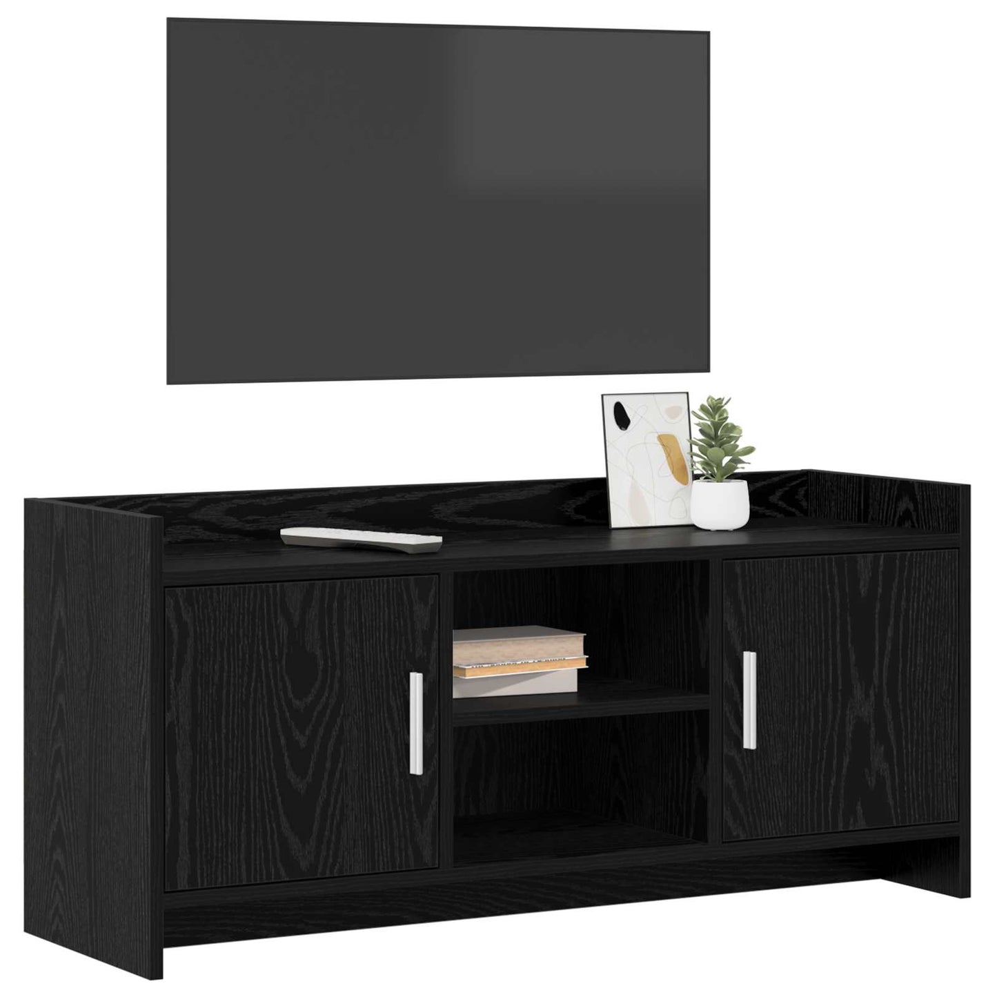 TV Cabinet 102 x 33 x 47 cm Black Oak Engineered Wood