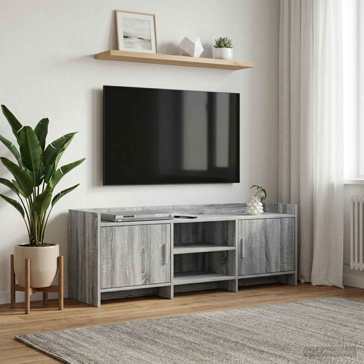 TV Cabinet 130 x 33 x 47 cm Grey Sonoma Engineered Wood