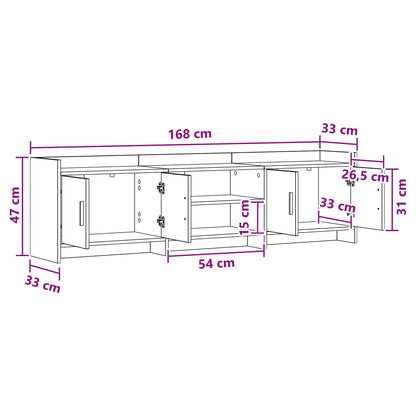 TV Cabinet 168 x 33 x 47 cm Smoked Oak Engineered Wood