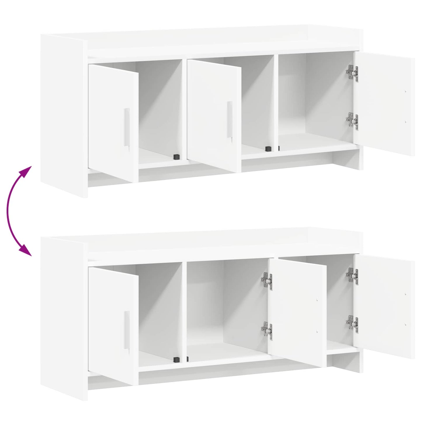 TV Cabinet 102 x 33 x 47 cm White Engineered Wood