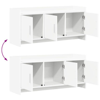 TV Cabinet 102 x 33 x 47 cm White Engineered Wood