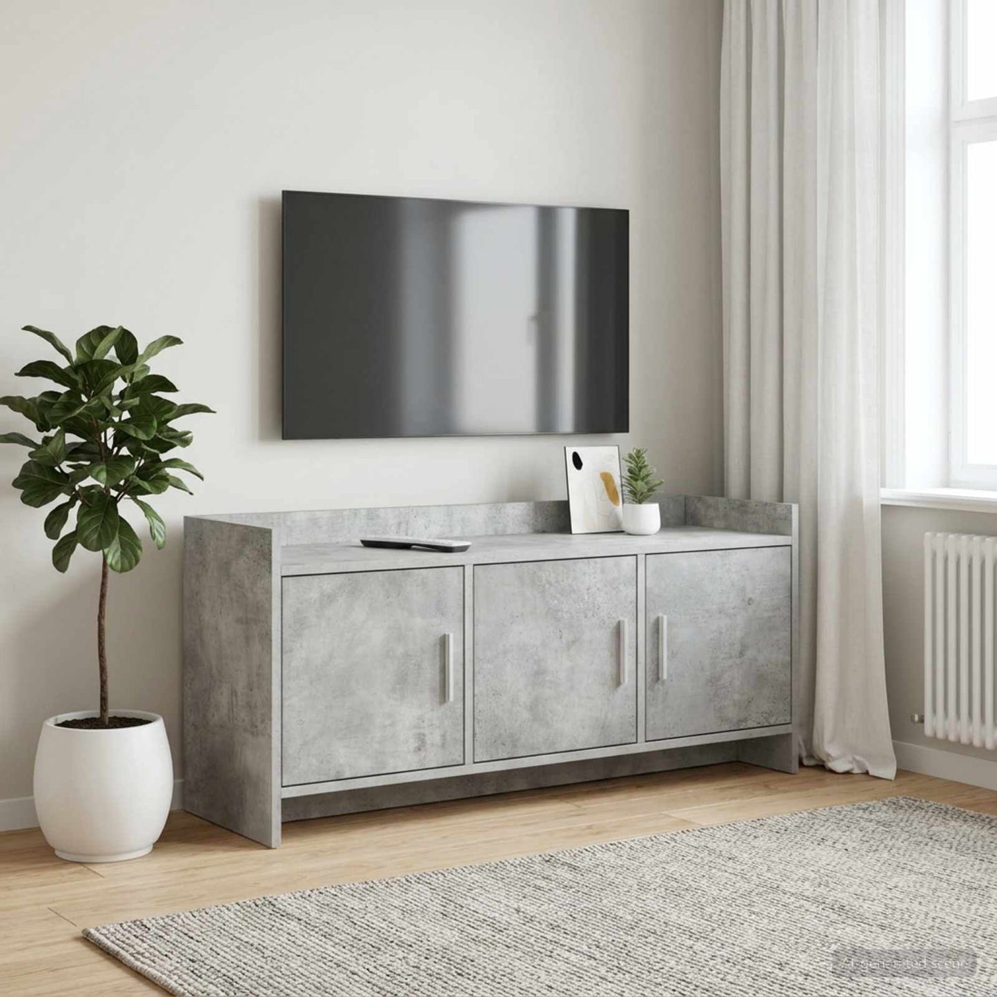 TV Cabinet 102 x 33 x 47 cm Concrete Grey Engineered Wood