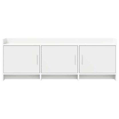 TV Cabinet 130 x 33 x 47 cm White Engineered Wood