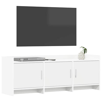 TV Cabinet 130 x 33 x 47 cm White Engineered Wood