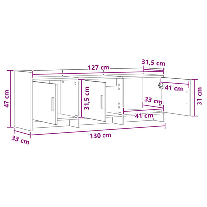 TV Cabinet 130 x 33 x 47 cm Sonoma Oak Engineered Wood