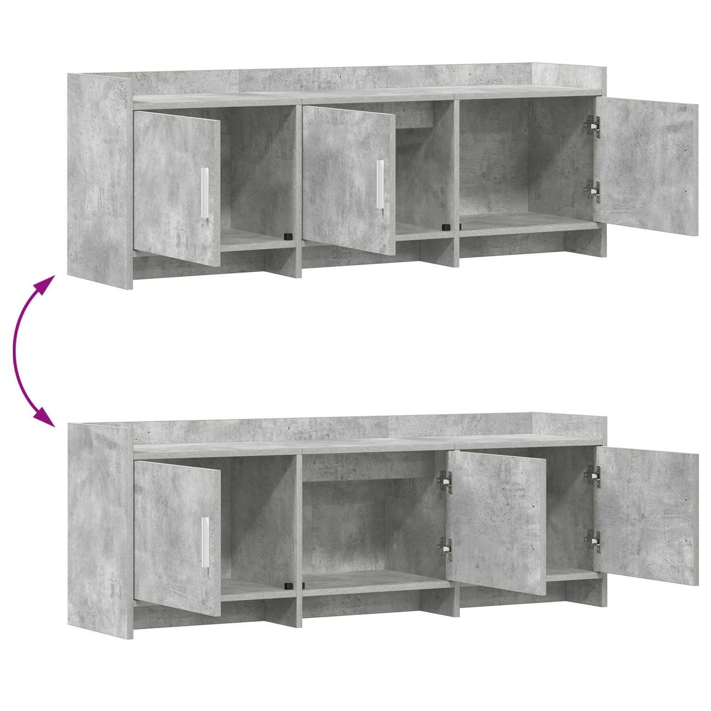 TV Cabinet 130 x 33 x 47 cm Concrete Grey Engineered Wood