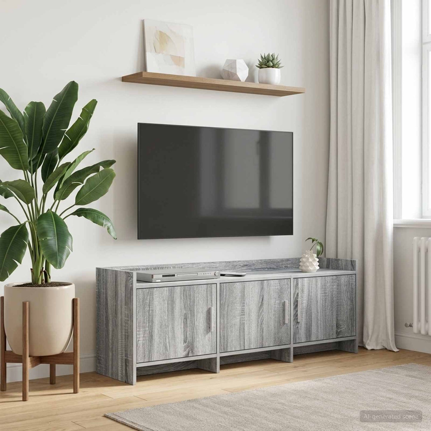 TV Cabinet 130 x 33 x 47 cm Grey Sonoma Engineered Wood