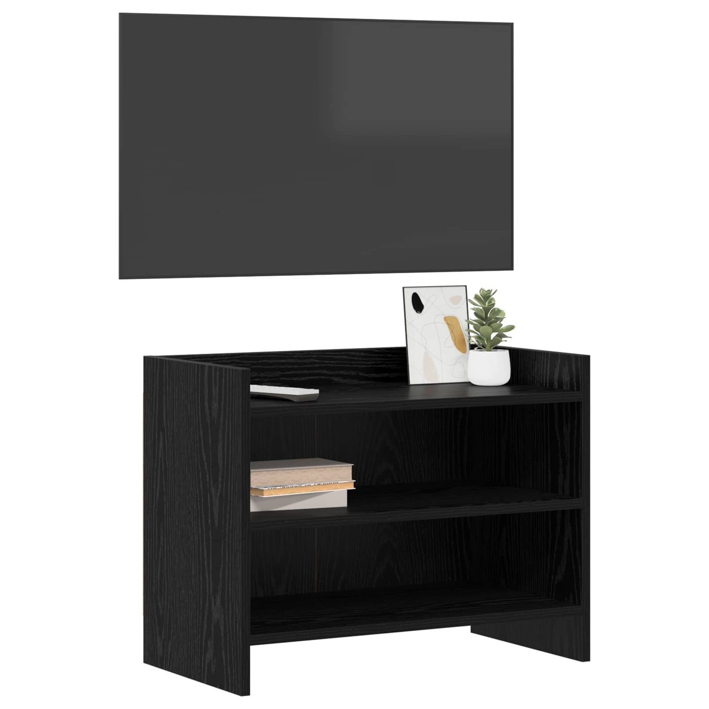 TV Cabinet 60 x 33 x 47 cm Black Oak Engineered Wood