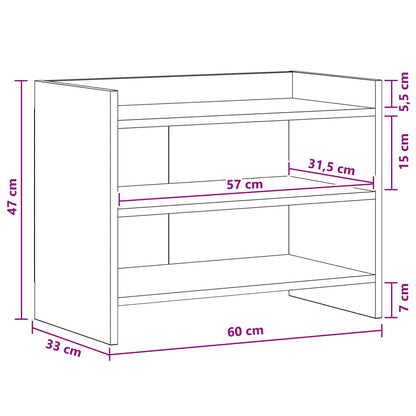 TV Cabinet 60 x 33 x 47 cm Artisan Oak Engineered Wood