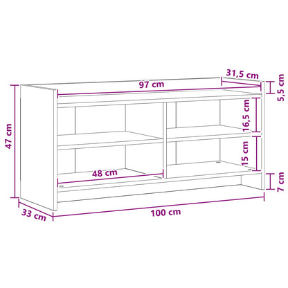 TV Cabinet 100 x 33 x 47 cm White Engineered Wood