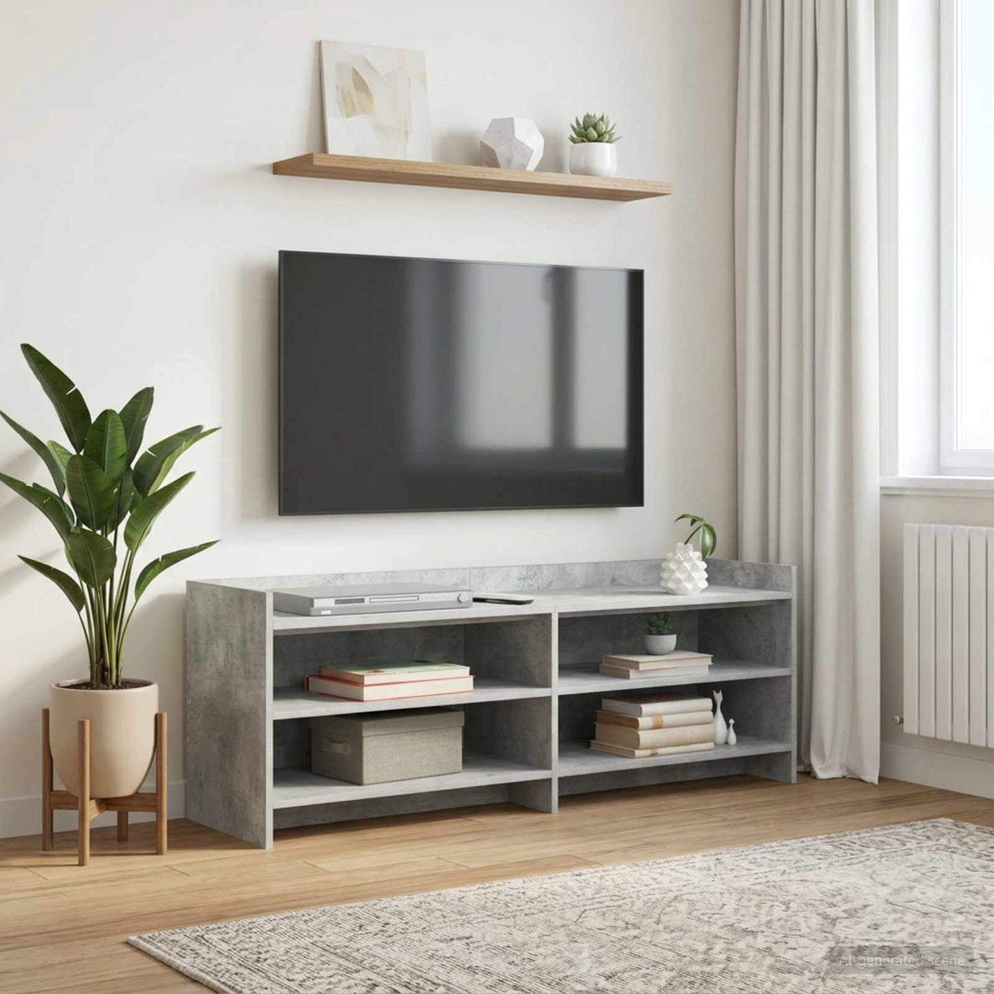 TV Cabinet 135 x 33 x 47 cm Concrete Grey Engineered Wood